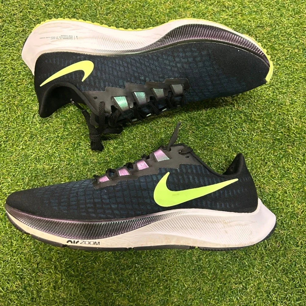 Nike Air Zoom Pegasus 37 Mens Running Shoes Black Ghost Green BQ9646-001 8.5
